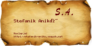 Stefanik Anikó névjegykártya
